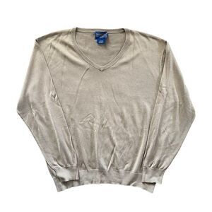 PENDLETON V-neck sweater Tan Men's Medium Silk / Cotton Blend